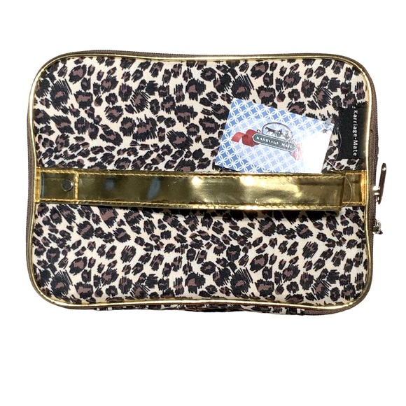 Travel Cosmetic Large Case Animal Print Leopard Packable Jewelry Collapsible NWT - Picture 5 of 15
